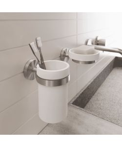 Metaform Porta Spazzolini Class Satinato - Acciaio Inox - 7,8x11,8 cm