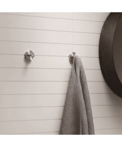 Metaform Appendiabiti Class Satinato in Acciaio Inox 5x5 cm - 2 Pezzi