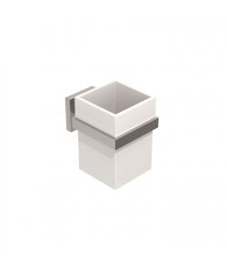 Metaform Porta Spazzolini Trend Acciaio Cromo Bianco 10,9x11x8 cm