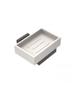 Trend Porta Sapone Nero Matt in Zama - Fissaggio Senza Forare 10,9x12 cm