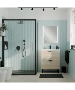 Metaform Porta Asciugamani da Parete Trend 50 cm Nero Opaco