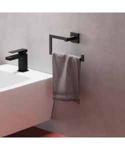 Metaform Porta Asciugamani Anello Trend Black 22 cm Acciaio Opaco