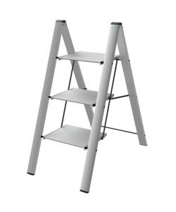 Sgabello Alluminio Leonardo 2 gradini Silver Colombo