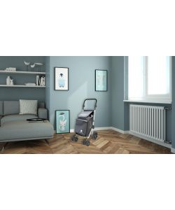 Colombo Carrello Spesa Pieghevole Alluminio Grigio 60L - 46x55x102 cm