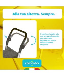 Colombo Carrello Spesa Pieghevole Alluminio Grigio 60L - 46x55x102 cm