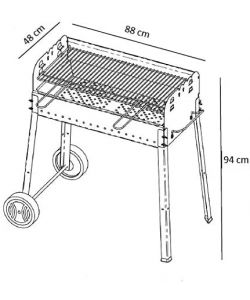 Ferraboli - Barbecue a carbonella nero, griglia 75x37 cm
