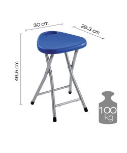 Gedy Sgabello Pieghevole Blu 300x293x465 mm per Arredobagno