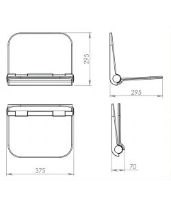 Gedy Sedile Ribaltabile Dino per Doccia Bianco Ergonomico 35x20 cm