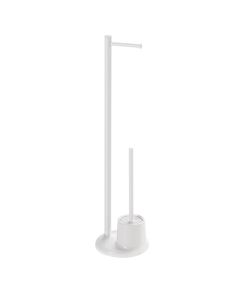 Gedy Colonnina portarotolo e scopino WC bianco