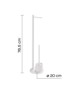 Gedy Colonnina portarotolo e scopino WC bianco