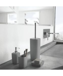 Portascopino Kelly Grigio in Ceramica 10,3x10,3x40 cm da Pavimento