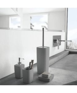 Portascopino Kelly Grigio in Ceramica 10,3x10,3x40 cm da Pavimento