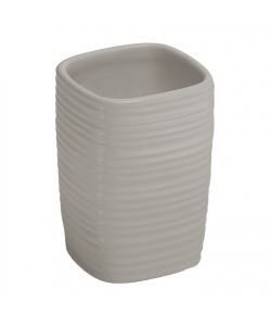 Porta Spazzolini Ceramica Tortora Chiaro Quadrato 7,2x10 cm