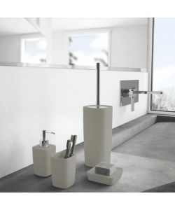 Porta Spazzolini Ceramica Tortora Chiaro Quadrato 7,2x10 cm