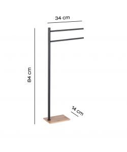 Gedy Piantana portasciugamani con base in resina Nero Matt