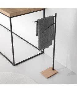 Gedy Piantana portasciugamani con base in resina Nero Matt