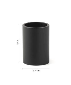Gedy Portaspazzolini bagno Brenda nero matt - Resina - 10x7x7 cm