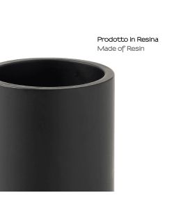 Gedy Portaspazzolini bagno Brenda nero matt - Resina - 10x7x7 cm