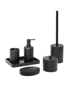 Gedy Portaspazzolini bagno Brenda nero matt - Resina - 10x7x7 cm