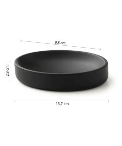 Gedy Portasapone da Appoggio Brenda Nero Matt in Resina 13,7x9,8 cm