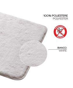 Gedy Tappeto Bagno Fuzzy Bianco 50x80 cm Morbido Antiscivolo