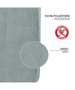 Gedy Tappeto Bagno Fuzzy Grigio Antiscivolo 50x80 cm Morbido e Moderno