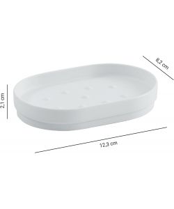 Gedy portasapone Sharon bianco opaco 12,3x2,1x8,2 cm Made in Italy