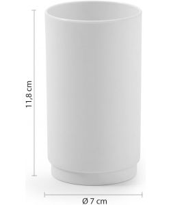 Gedy Porta spazzolini Sharon Bianco Mate 7x11,8 cm - Accessorio Bagno Made in Italy