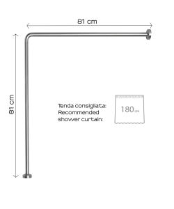 Gedy Asta Angolare per Tenda Doccia - Cromata - 810 mm