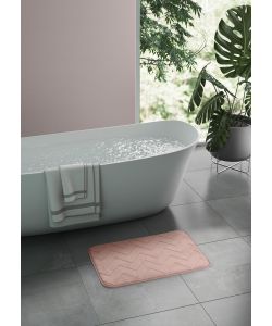 Tappeto Bagno Mousse Memory Foam Rosa 40x60 cm Antiscivolo 1,5 cm