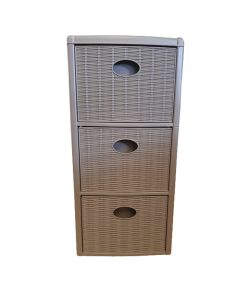 Stefanplast Cassettiera Elegance 3 Cassetti Tortora 30x40 H60 cm - Polipropilene Super Resistente - Portaoggetti con Ruote