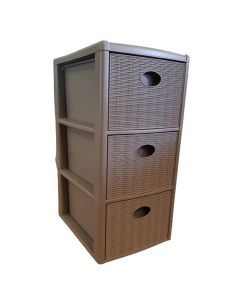 Stefanplast Cassettiera Elegance 3 Cassetti Tortora 30x40 H60 cm - Polipropilene Super Resistente - Portaoggetti con Ruote
