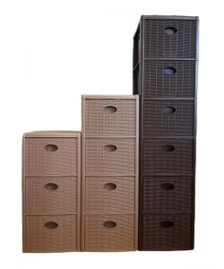 Stefanplast Cassettiera Elegance 3 Cassetti Tortora 30x40 H60 cm - Polipropilene Super Resistente - Portaoggetti con Ruote