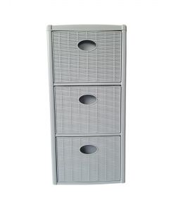 Stefanplast Cassettiera Elegance 3 Cassetti Grigio 30x40 H60 cm - Polipropilene Super Resistente - Portaoggetti con Ruote