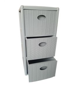 Stefanplast Cassettiera Elegance 3 Cassetti Grigio 30x40 H60 cm - Polipropilene Super Resistente - Portaoggetti con Ruote