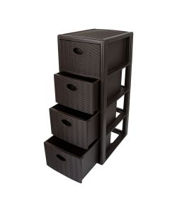 Stefanplast Cassettiera 4 posti Elegance Moka 30x40 H80 cm - Polipropilene - Super resistente - Fornita montata