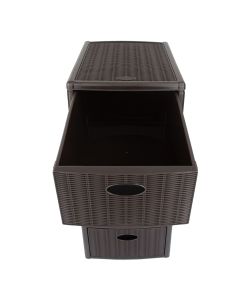Stefanplast Cassettiera 4 posti Elegance Moka 30x40 H80 cm - Polipropilene - Super resistente - Fornita montata
