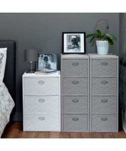 Stefanplast Cassettiera 4 Posti Elegance Grigia 30x40 H80 cm - Polipropilene - Super Resistente - Fornita Montata
