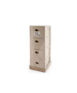 Stefanplast Cassettiera 4 posti Elegance Cashmere 30x40 H80 cm - Polipropilene - Super resistente - Fornita montata