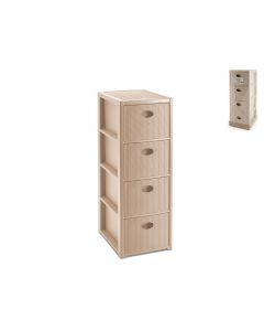 Stefanplast Cassettiera 4 posti Elegance Cashmere 30x40 H80 cm - Polipropilene - Super resistente - Fornita montata