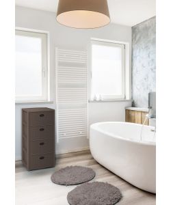 Stefanplast Cassettiera Elegance Tortora 4 Cassetti 40x40x80 cm - Design Intreccio - Contenitore Pratico e Funzionale