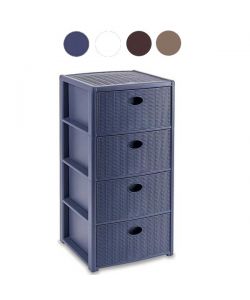 Cassettiera 4 Cassetti 40X40 H 80 Blu Nav Stefanpl
