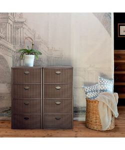 Stefanplast Cassettiera 4 posti Elegance Cashmere 40x40 H80 cm - Polipropilene - Super resistente - Fornita montata