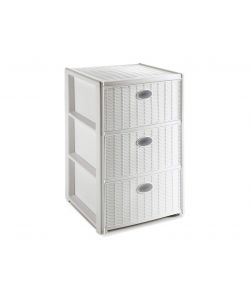 Stefanplast Cassettiera Elegance Bianca 3 Cassetti 40x40 H60 cm - Polipropilene - Super Resistente - Fornita Montata