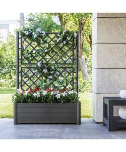 Stefanplast Fioriera Italia Antracite 100x43x142 cm per Esterni - Versatile e Moderna