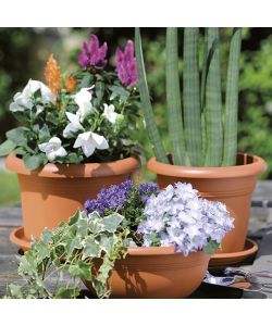 Stefanplast Vaso in Plastica - Colore Coccio -  30 cm H 12 cm