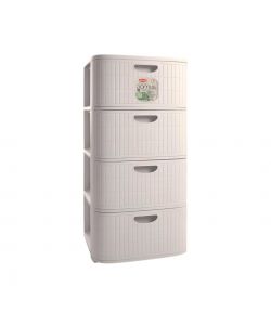 Stefanplast Cassettiera Domus in Plastica Bianca 4 Cassetti - H80 cm