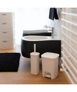 Stefanplast Pattumierina da Bagno Domus Plastica Bianco Polvere - 6L