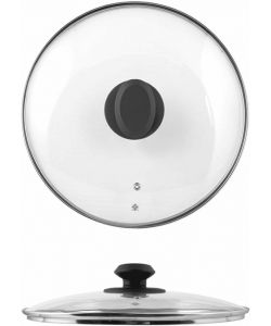 Home Coperchio Vetro Trasparente Bordo Inox 20 cm Rotondo Cucina