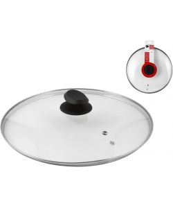 Home Coperchio vetro 22 cm rotondo trasparente acciaio inox lavabile